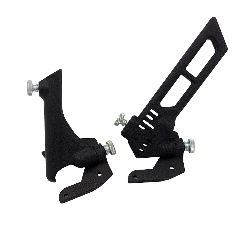 Two black foam crafting tools, known as BevAll Break-off and BevAll Hobby, are displayed on a white background.
