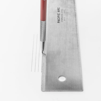 Pacific Arc, 12 To 72 Inch Straight Edge Stainless Steel 0.09" Thick Steel, Heavy Duty