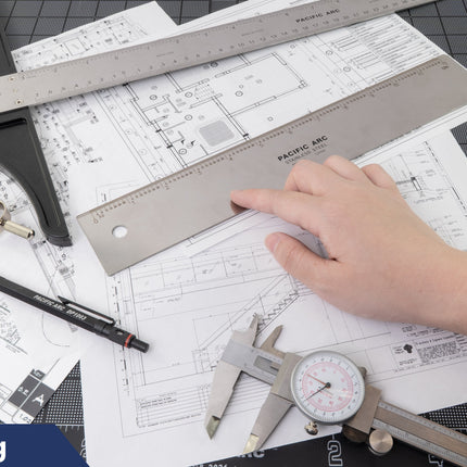 Pacific Arc, 12 To 72 Inch Straight Edge Stainless Steel 0.09" Thick Steel, Heavy Duty