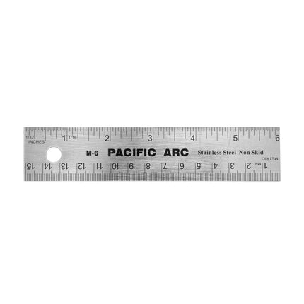 Pacific Arc | Stainless Steel Ruler with Imperial (Inches) and Metric(mm) | Rubber Back or Cork Back