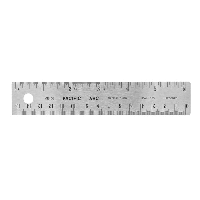 Pacific Arc | Stainless Steel Ruler with Imperial (Inches) and Metric(mm) | Rubber Back or Cork Back