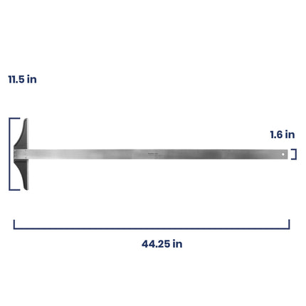 Pacific Arc, 18 To 48 Inch T Square, Traditional Stainless Steel Plain