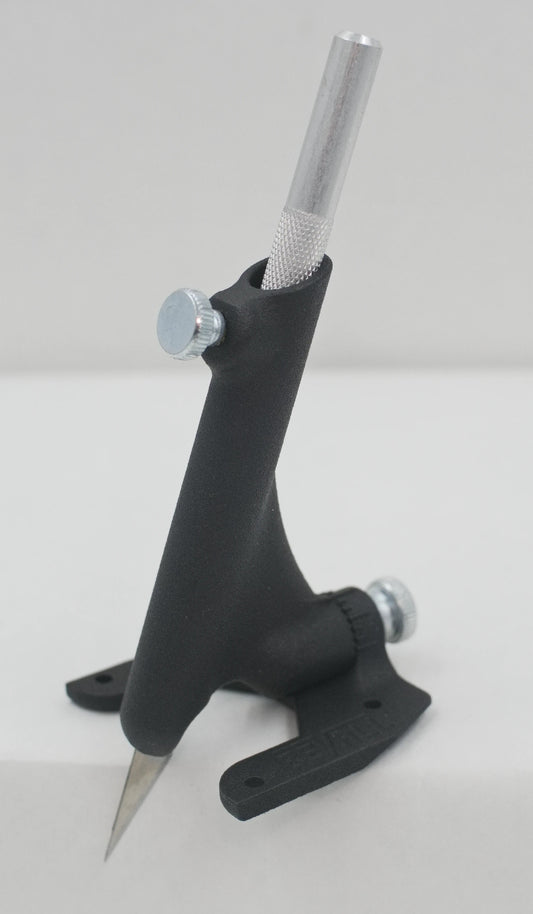 Black metal tool on a white background