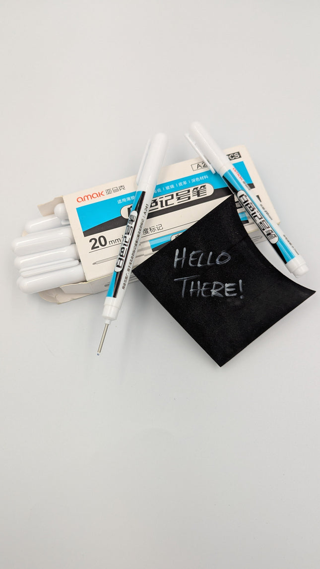 White 20mm Long Nib White Dye Markers