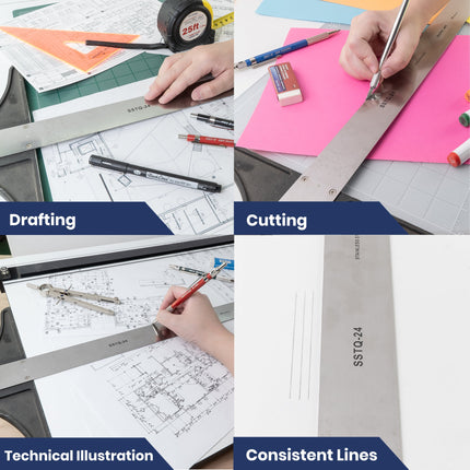 Pacific Arc, 18 To 48 Inch T Square, Traditional Stainless Steel Plain