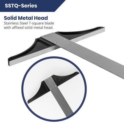 Pacific Arc, 18 To 48 Inch T Square, Traditional Stainless Steel Plain