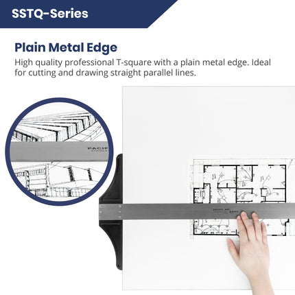 Pacific Arc, 18 To 48 Inch T Square, Traditional Stainless Steel Plain