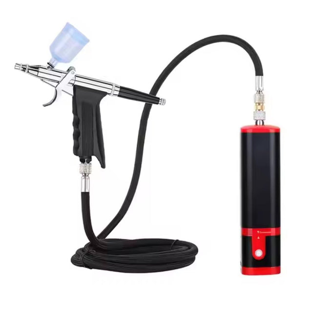 Airbrush Kit -Single Action with included Handheld Compressor
