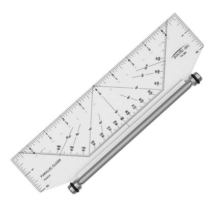 Pacific Arc Rolling Ruler 10 inch or 14 inch  Parallel Rolling Ruler, All in one tool  for architects, draftsmen, students and artists - Use as a T-square, protractor, compass, ruler, and triangle